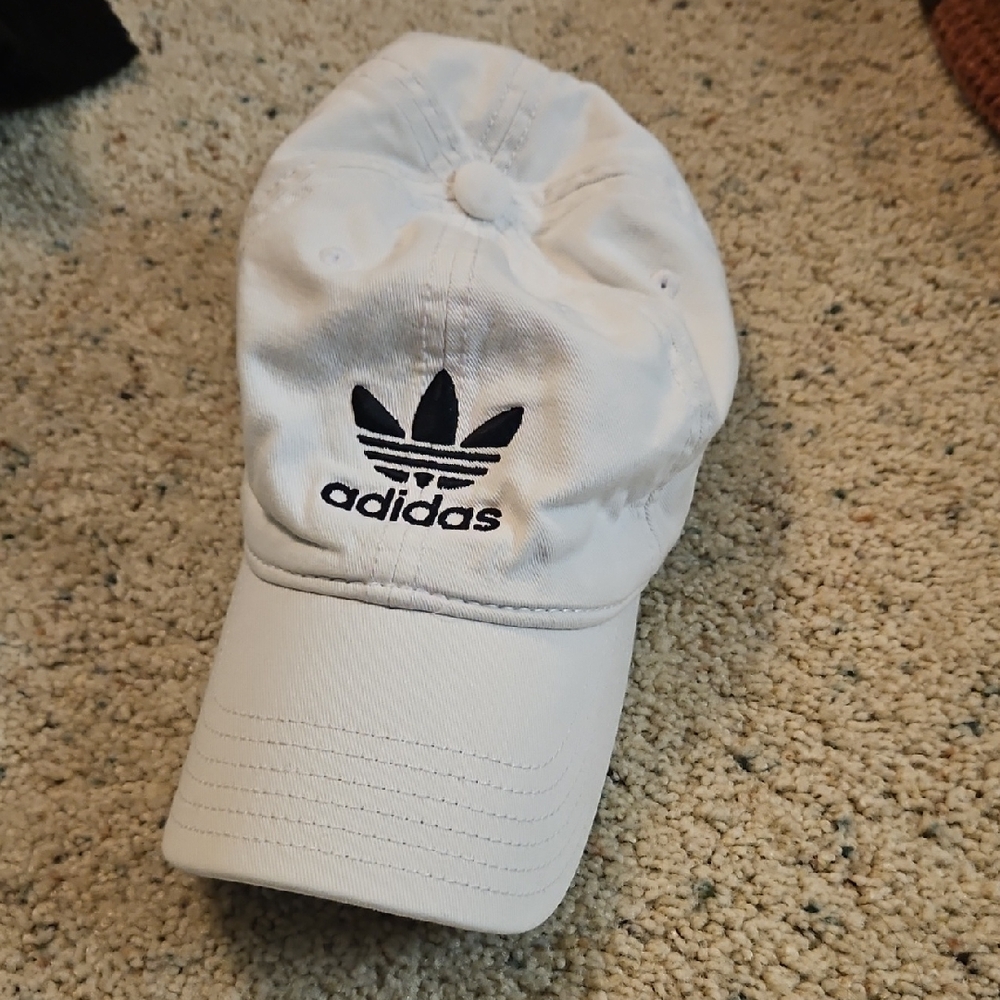 adidas White Cap with Black Trefoil Logo